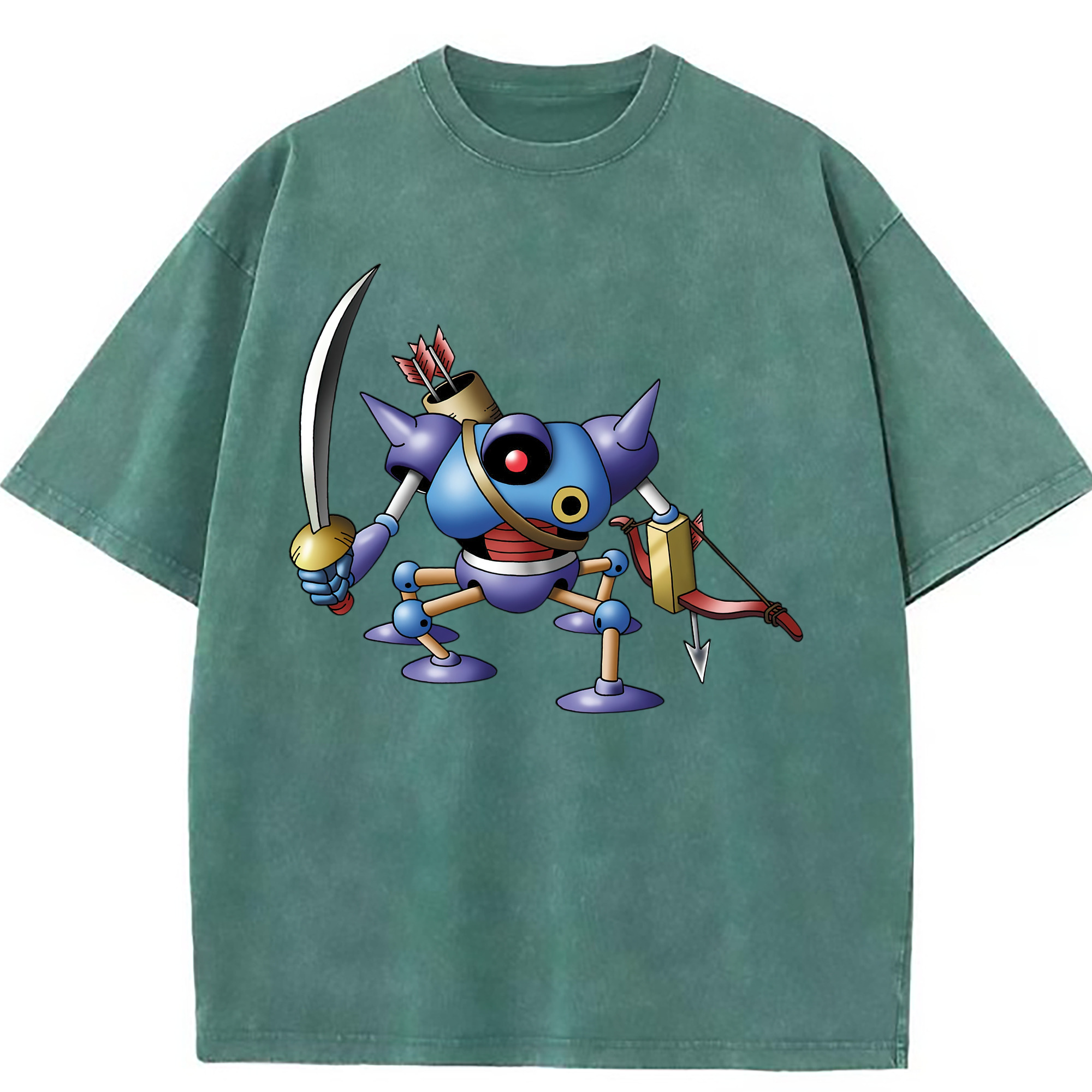 （画像用） ドラゴンクエスト Doragon Kuesuto Dragon Quest 綿100% ヴィンテージ風 半袖Tシャツ（フロントプリント）
